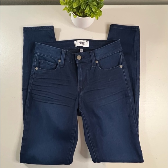 PAIGE Denim Verdugo Ultra Skinny Mid-Rise Jeans, Pamela Dark Wash, Size … - Picture 2 of 11